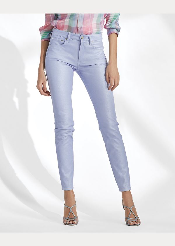 Ralph Lauren 400 Matchstick Jean Fialové | jFPOsTnL