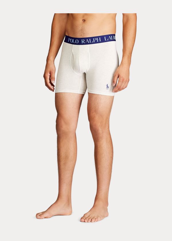 Ralph Lauren 4D Flex Boxerské Brief 3-Pack Bílé Tmavě Blankyt Královská Modrá Blankyt | HczGhvDS