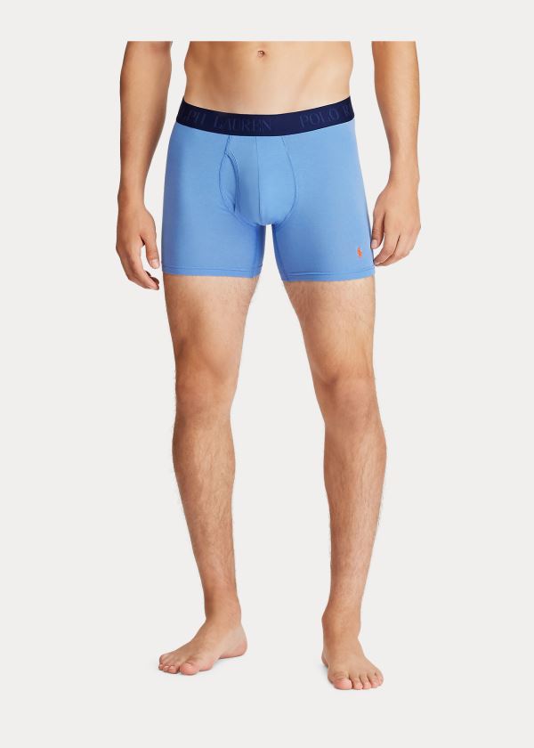 Ralph Lauren 4D Flex Boxerské Brief 3-Pack Blankyt | J21SRmVv