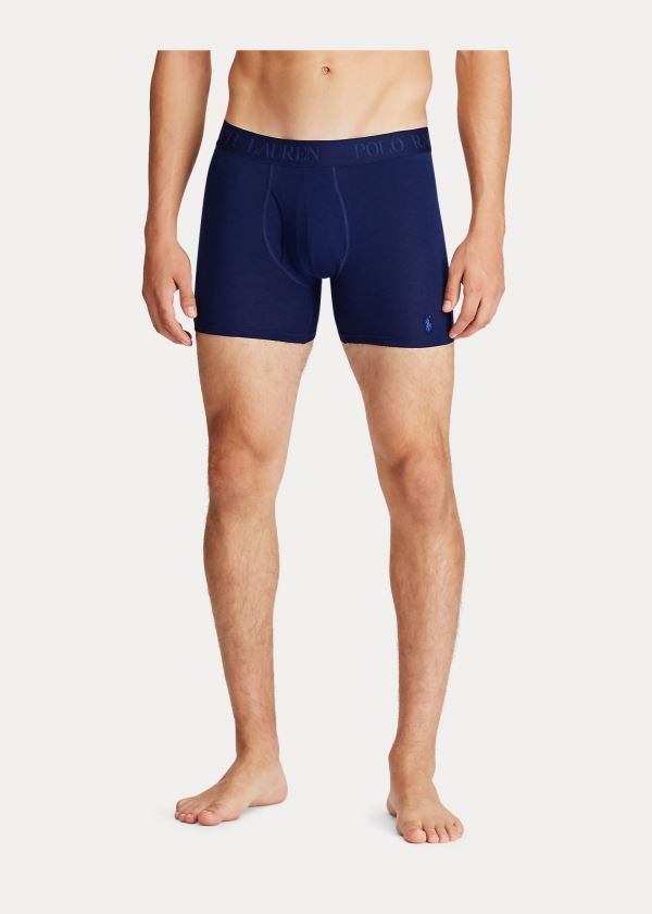 Ralph Lauren 4D Flex Boxerské Brief 3-Pack Blankyt | J21SRmVv