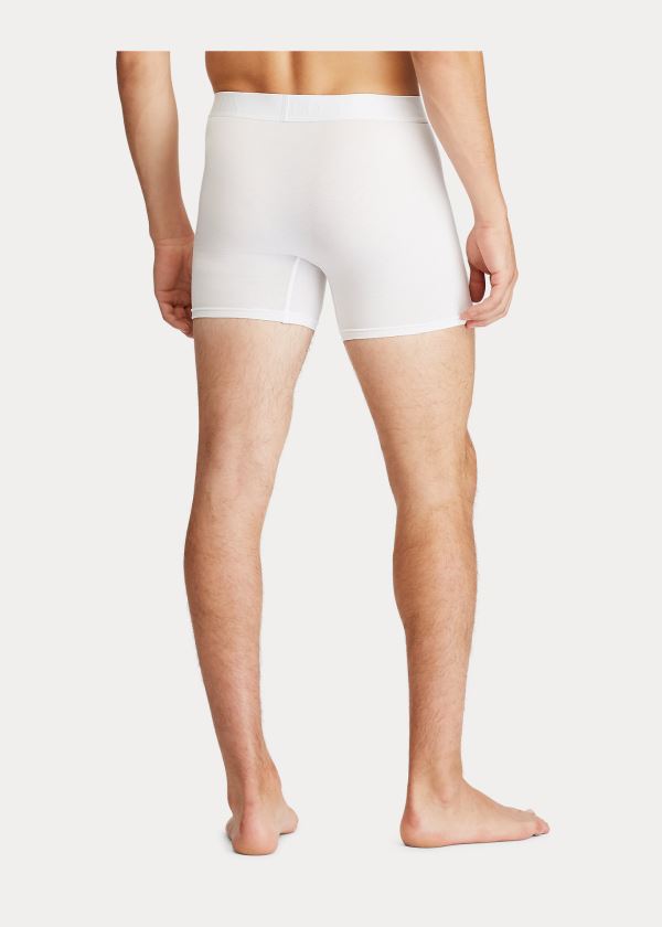 Ralph Lauren 4D Flex Boxerské Brief 3-Pack Bílé Blankyt | Ny5vMl9e