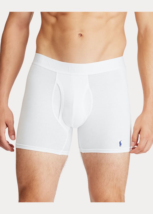 Ralph Lauren 4D Flex Boxerské Brief 3-Pack Bílé Blankyt | Ny5vMl9e