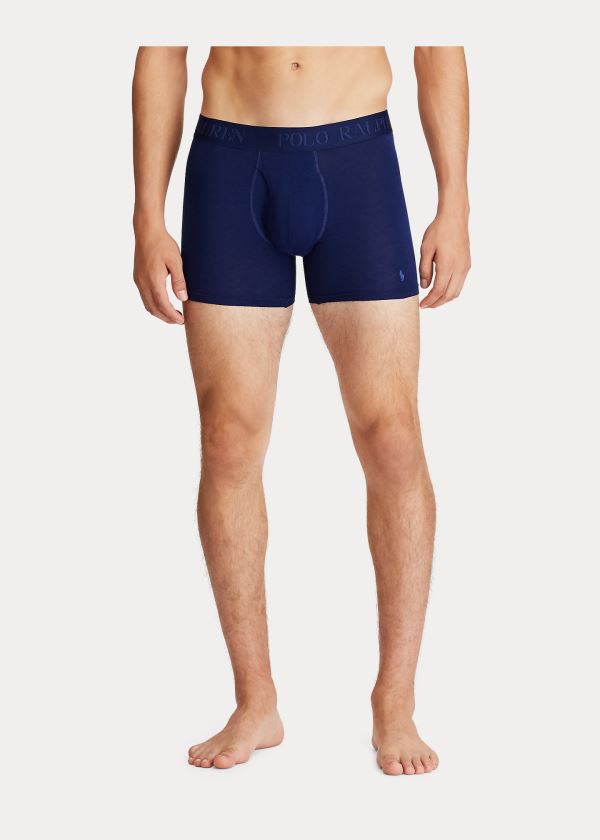 Ralph Lauren 4D Flex Boxerské Brief 3-Pack Bílé Blankyt | Ny5vMl9e