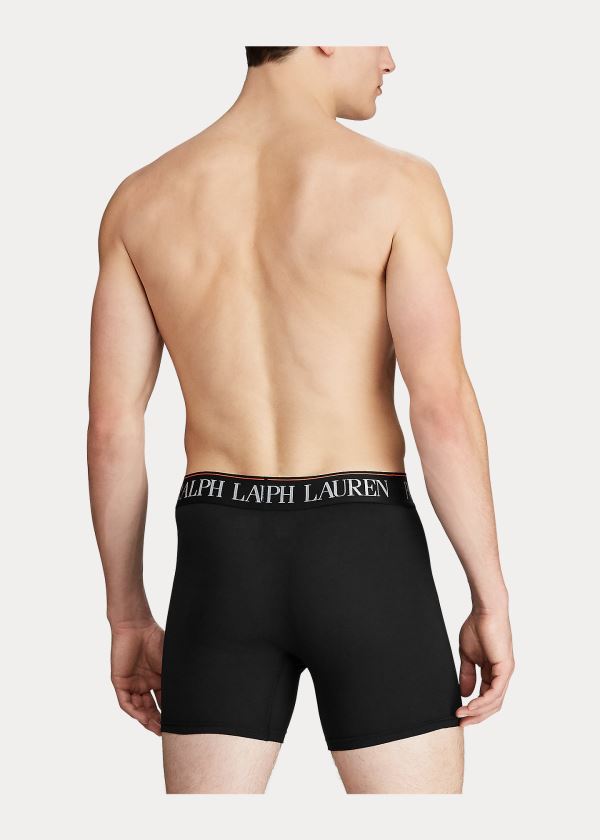 Ralph Lauren 4D Flex Boxerské Brief 3-Pack Černé | yN5GHsQn