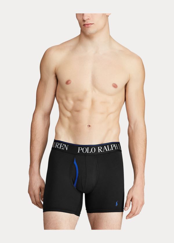 Ralph Lauren 4D Flex Boxerské Brief 3-Pack Černé | yN5GHsQn