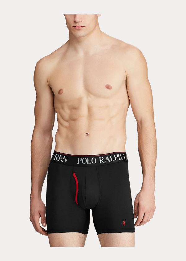 Ralph Lauren 4D Flex Boxerské Brief 3-Pack Černé | yN5GHsQn