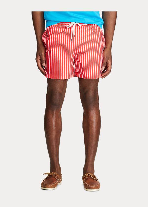 Ralph Lauren 4½-Inch Slim Fit Swim Trunk Světle Červené Proužek | b1mQbWob