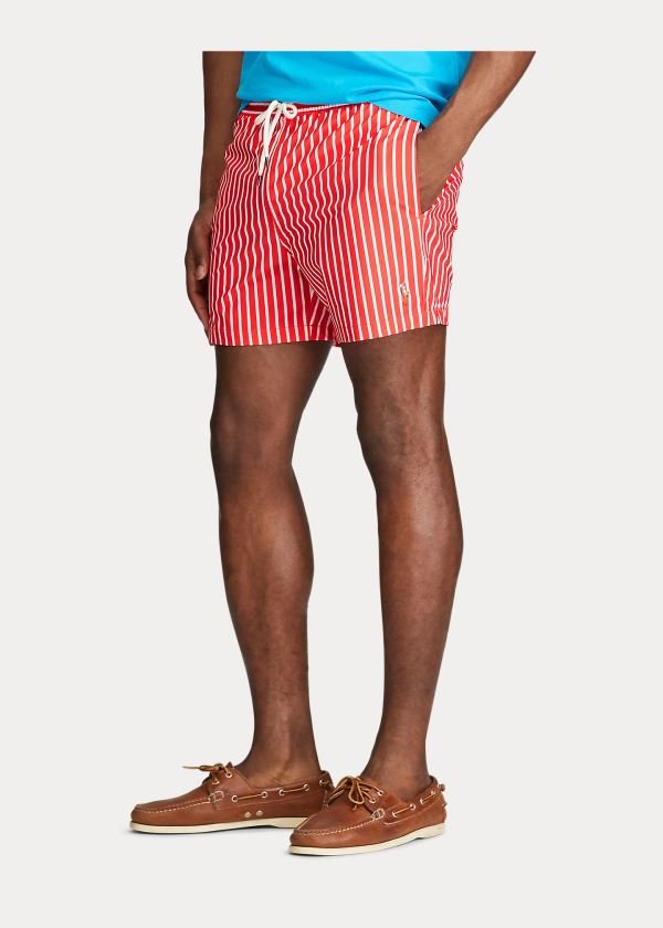 Ralph Lauren 4½-Inch Slim Fit Swim Trunk Světle Červené Proužek | b1mQbWob