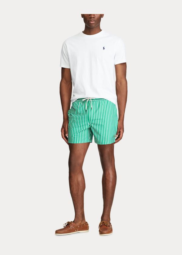 Ralph Lauren 4½-Inch Slim Fit Swim Trunk Zelene Bílé Proužek | mo53juFZ