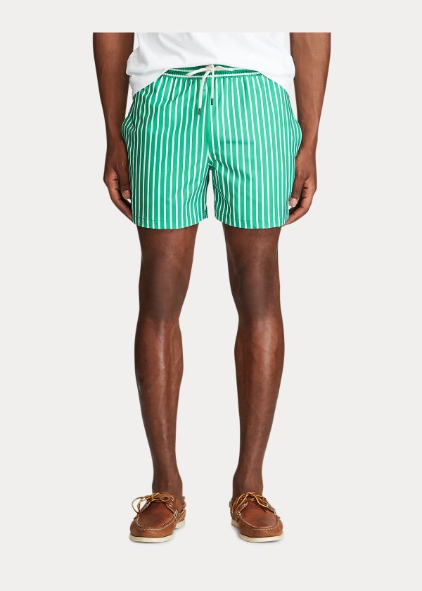 Ralph Lauren 4½-Inch Slim Fit Swim Trunk Zelene Bílé Proužek | mo53juFZ
