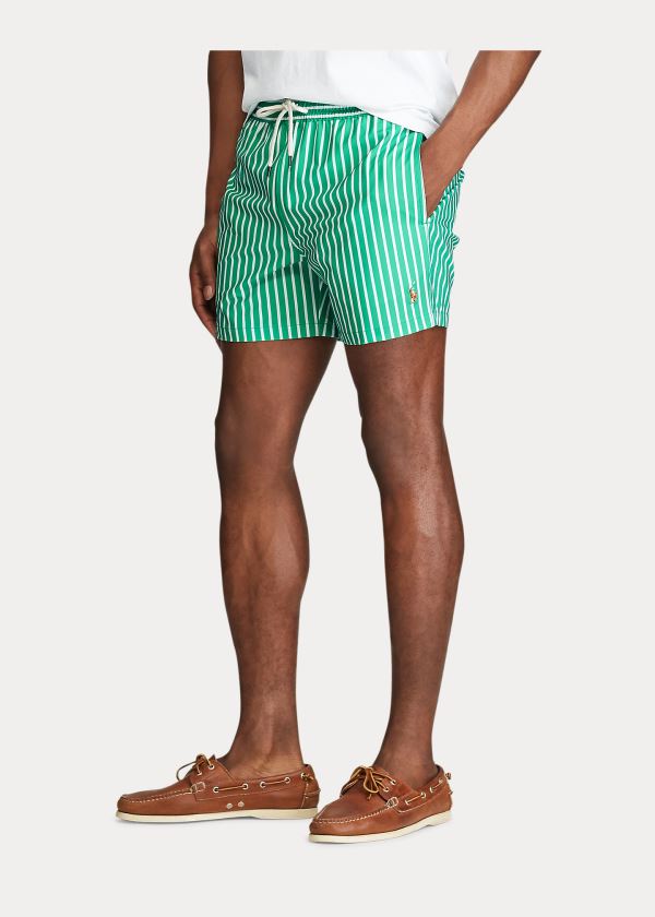 Ralph Lauren 4½-Inch Slim Fit Swim Trunk Zelene Bílé Proužek | mo53juFZ
