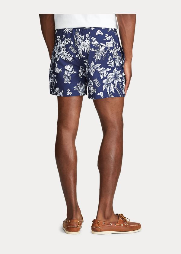 Ralph Lauren 4½-Inch Slim Fit Swim Trunk Tmavě Blankyt Bílé | p9o3V8ce