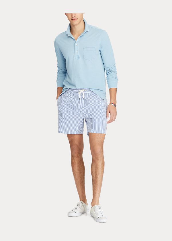 Ralph Lauren 5½-Inch Seersucker Swim Trunk Královská Modrá Blankyt | KSRkAbFD