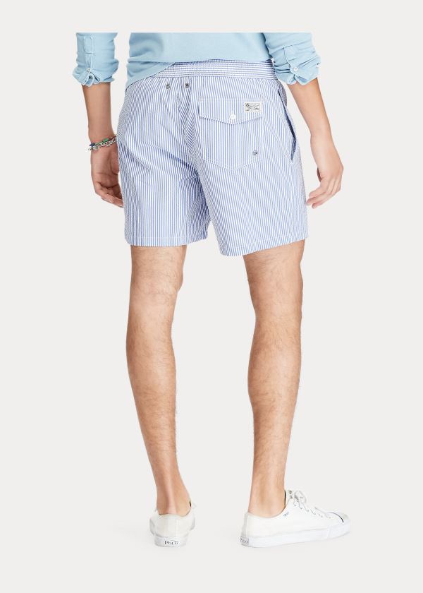 Ralph Lauren 5½-Inch Seersucker Swim Trunk Královská Modrá Blankyt | KSRkAbFD