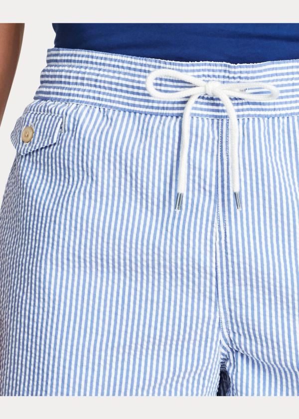 Ralph Lauren 5½-Inch Seersucker Swim Trunk Královská Modrá Blankyt | KSRkAbFD