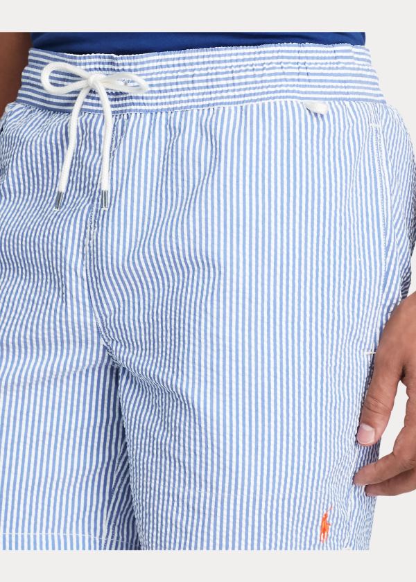 Ralph Lauren 5½-Inch Seersucker Swim Trunk Královská Modrá Blankyt | KSRkAbFD