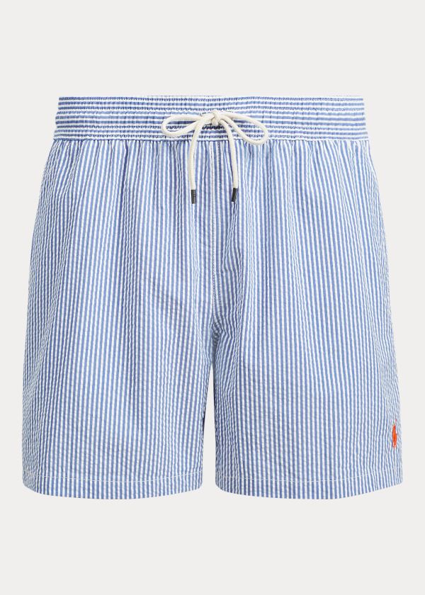 Ralph Lauren 5½-Inch Seersucker Swim Trunk Královská Modrá Blankyt | KSRkAbFD