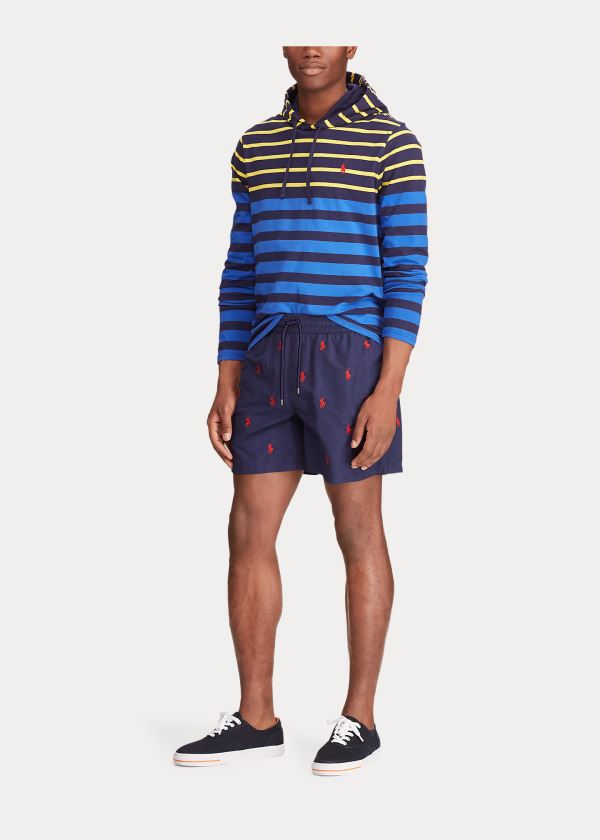 Ralph Lauren 5½-Inch Traveler Swim Trunk Tmavě Blankyt Červené | EBMZhq1f