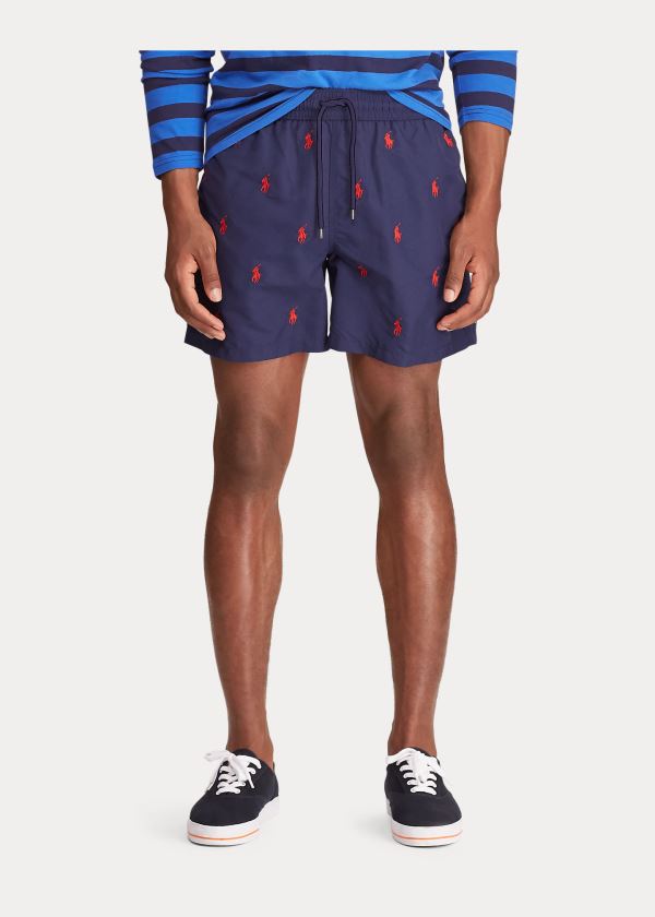 Ralph Lauren 5½-Inch Traveler Swim Trunk Tmavě Blankyt Červené | EBMZhq1f