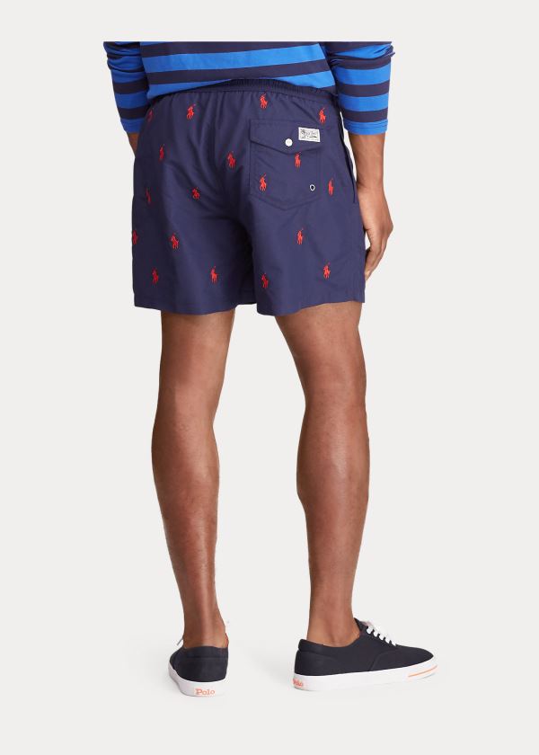 Ralph Lauren 5½-Inch Traveler Swim Trunk Tmavě Blankyt Červené | EBMZhq1f