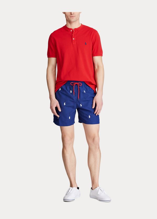 Ralph Lauren 5½-Inch Traveler Swim Trunk Královská Modrá Blankyt Bílé | UXbCtnNK