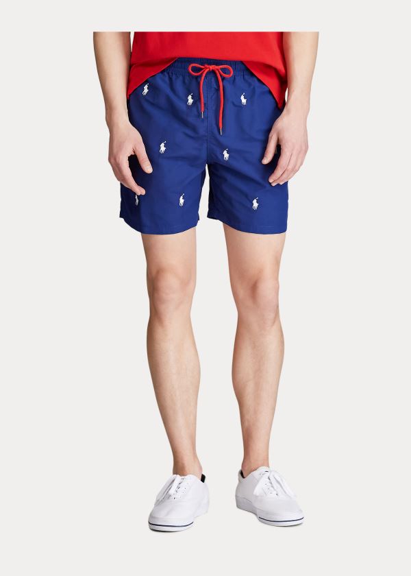 Ralph Lauren 5½-Inch Traveler Swim Trunk Královská Modrá Blankyt Bílé | UXbCtnNK