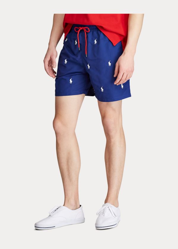 Ralph Lauren 5½-Inch Traveler Swim Trunk Královská Modrá Blankyt Bílé | UXbCtnNK