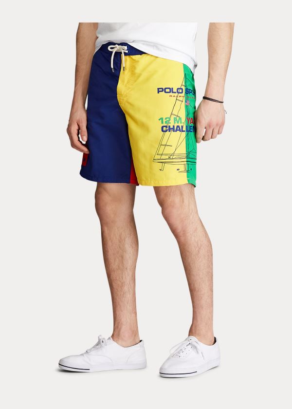 Ralph Lauren 8½-Inch Kailua Swim Trunk Blankyt Žluté Červené | bKEpnZ5M