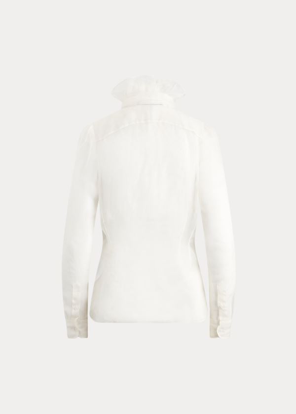 Ralph Lauren Abigail Silk Organza Shirt Béžový | YUocMPH0