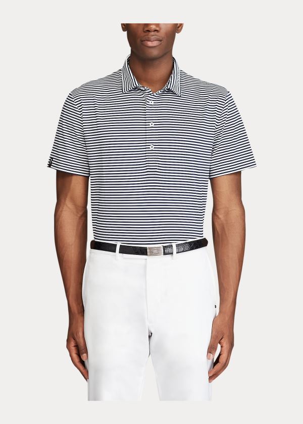 Ralph Lauren Active Fit Golfové Polo Shirt Tmavě Blankyt Bílé | GZPz2DkR