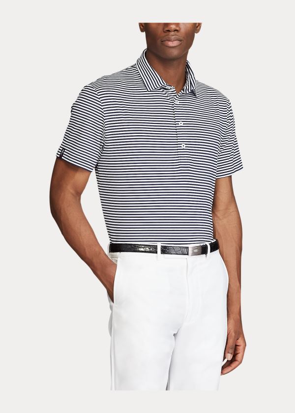 Ralph Lauren Active Fit Golfové Polo Shirt Tmavě Blankyt Bílé | GZPz2DkR