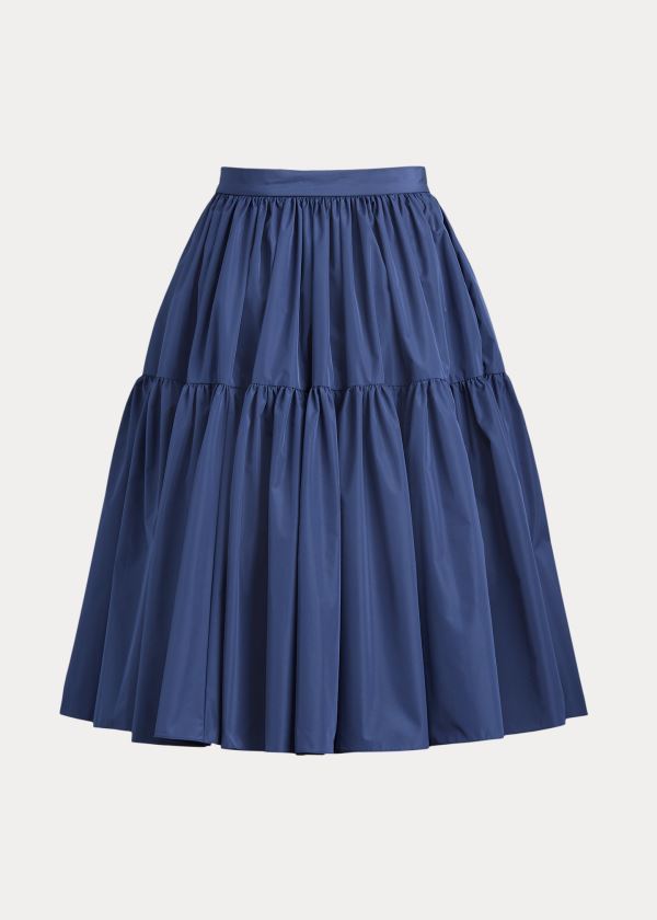 Ralph Lauren Addie Taffeta Skirt Tmavě Tmavě Blankyt | vxmQJDnF