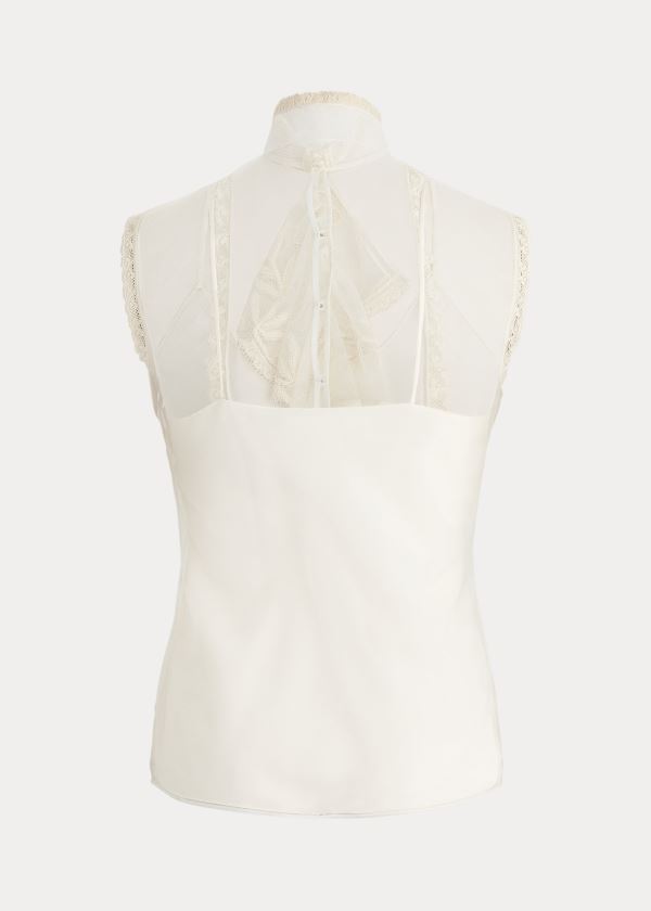Ralph Lauren Adrianna Tulle Blouse Béžový | tpYEEQh6