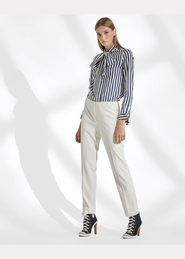 Ralph Lauren Alejandra Striped Shirt Tmavě Blankyt Bílé | F049bTxv