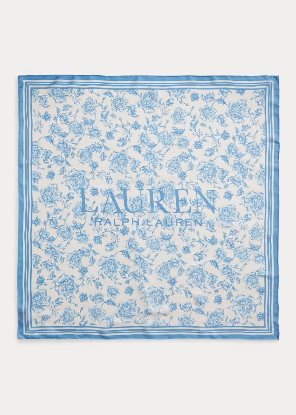 Ralph Lauren Alexa Floral Silk Scarf Krém Blankyt | 7lxg65Ps