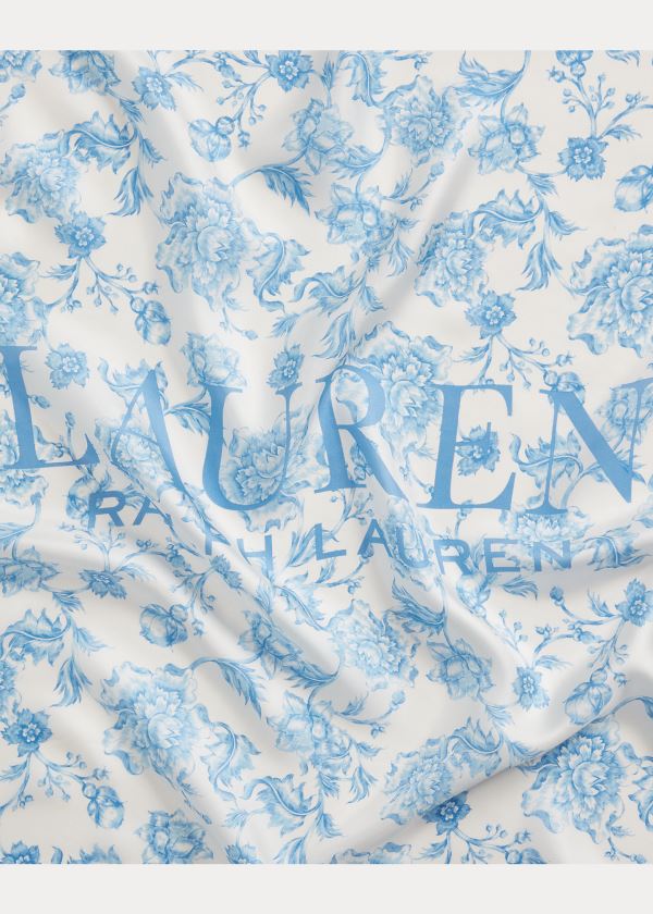 Ralph Lauren Alexa Floral Silk Scarf Krém Blankyt | 7lxg65Ps