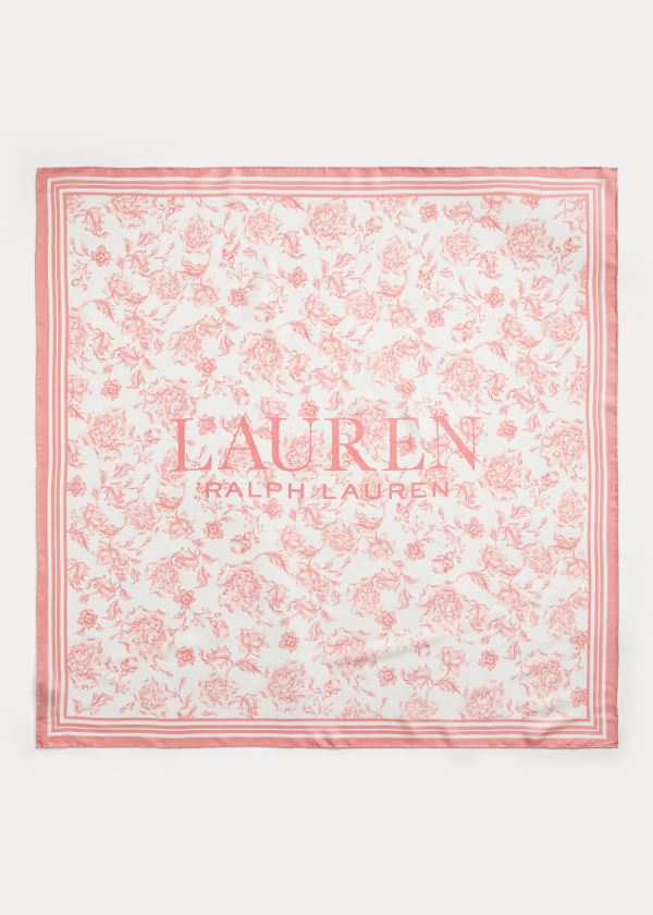 Ralph Lauren Alexa Floral Silk Scarf Krém Růžové | IBQpC7Fi