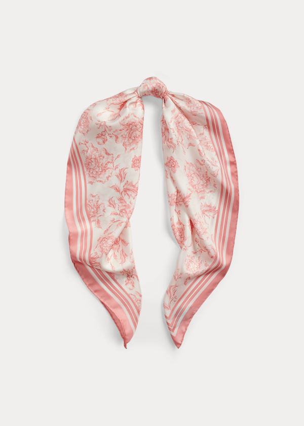 Ralph Lauren Alexa Floral Silk Scarf Krém Růžové | IBQpC7Fi