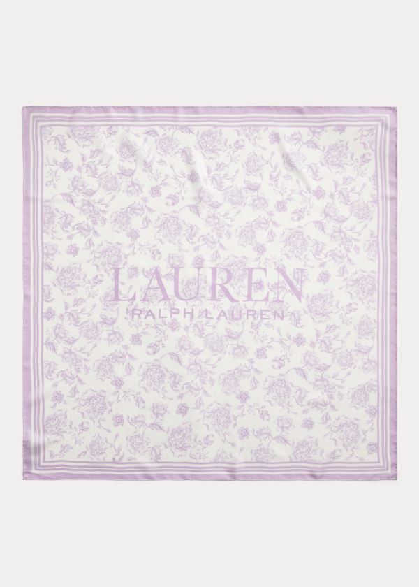 Ralph Lauren Alexa Floral Silk Scarf Krém Růžové | js0u4AmD