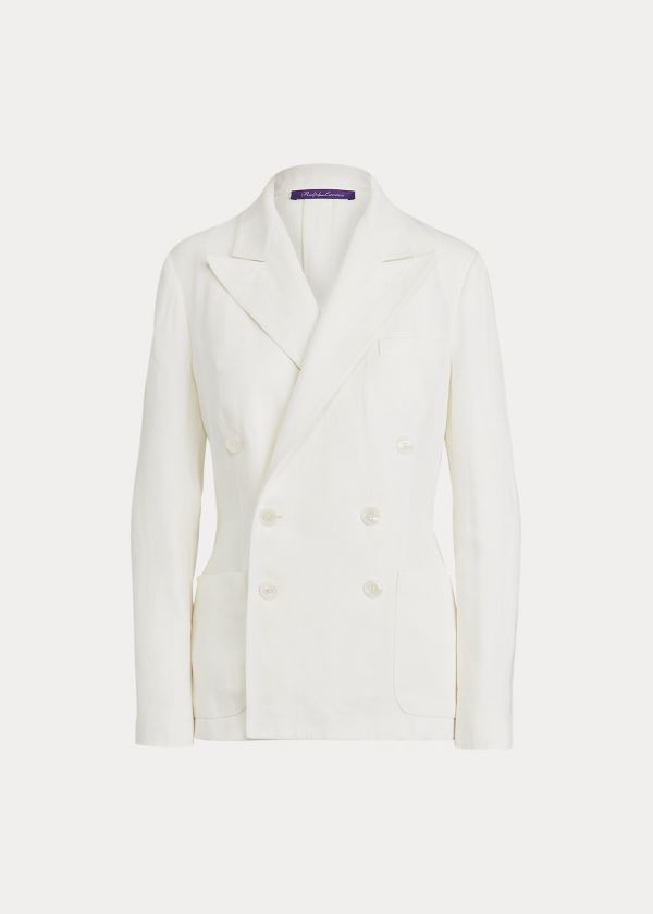Ralph Lauren Alexi Linen Jacket Bílé | bi8lnRiw