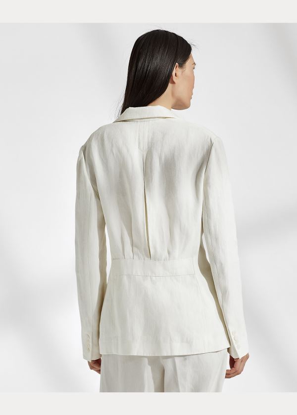 Ralph Lauren Alexi Linen Jacket Bílé | bi8lnRiw