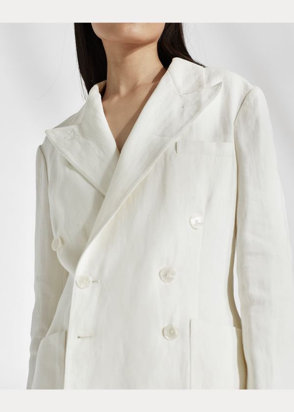 Ralph Lauren Alexi Linen Jacket Bílé | bi8lnRiw