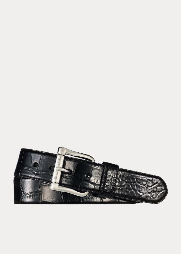 Ralph Lauren Alligator Belt Černé | Aiq5tBE2