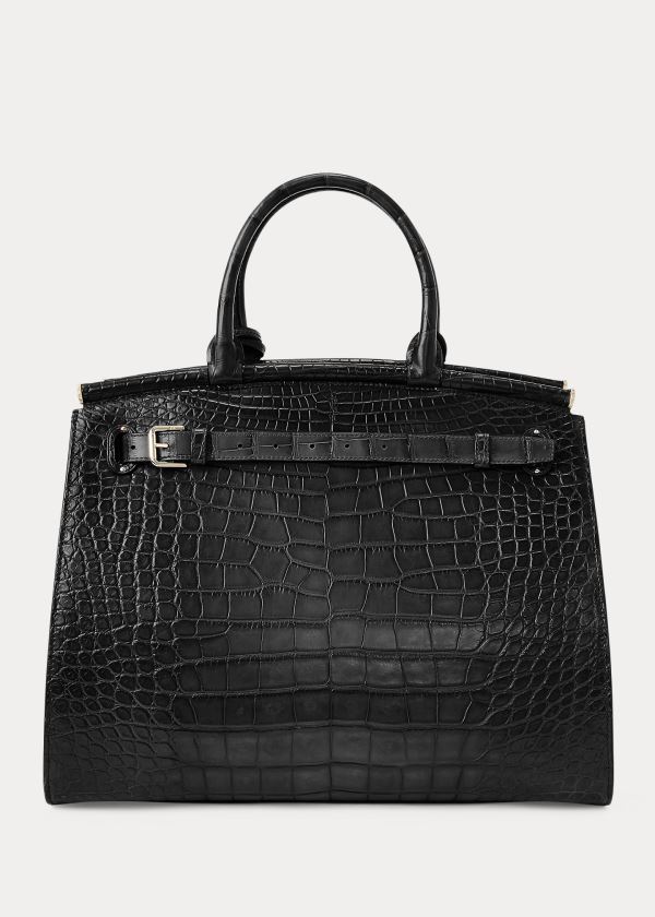 Ralph Lauren Alligator Large RL50 Handbag Černé | rPr6jJEB