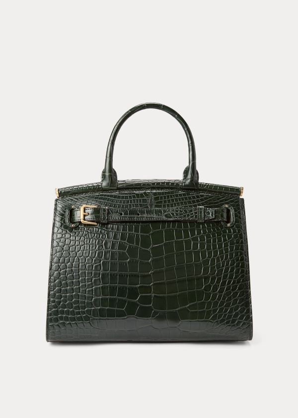 Ralph Lauren Alligator Medium RL50 Handbag Zelene | 3i343Zu2