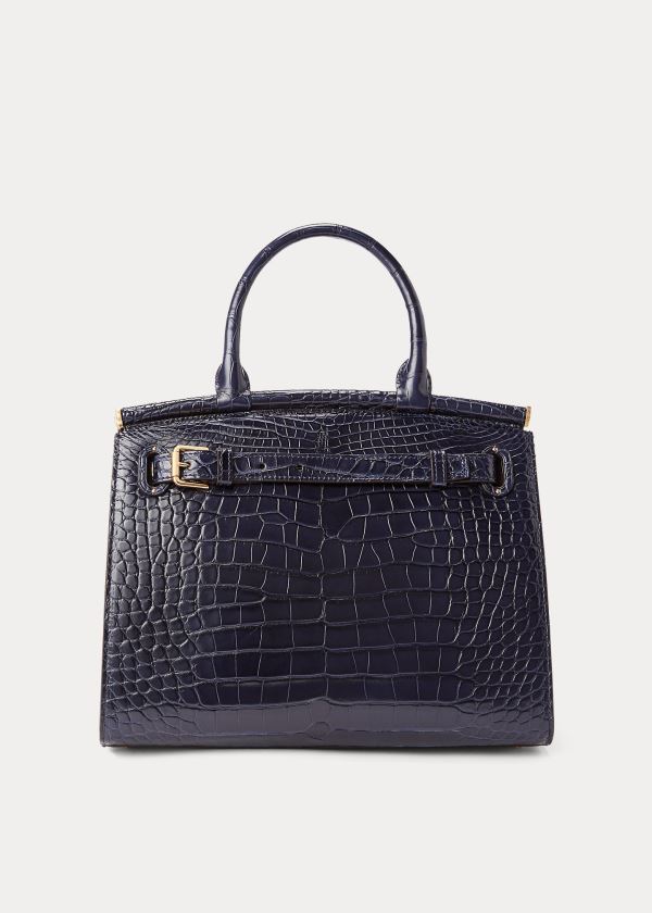 Ralph Lauren Alligator Medium RL50 Handbag Tmavě Blankyt | 42WpnKuz