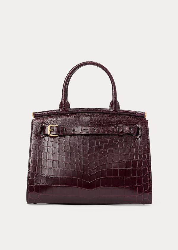 Ralph Lauren Alligator Medium RL50 Handbag Vínové | BljjK2SU