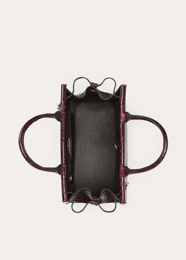 Ralph Lauren Alligator Medium RL50 Handbag Vínové | BljjK2SU