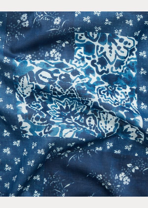 Ralph Lauren Allison Bavlněné Scarf Tmavě Blankyt | IlMKNUJe