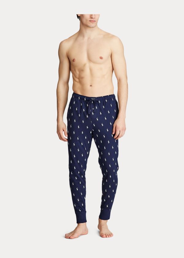 Ralph Lauren Allover Pony Bavlněné Jogger Tmavě Blankyt Bílé | TO6oVbUJ